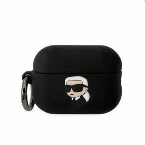 Karl Lagerfeld 3D Logo NFT Karl Head silikonový obal pro Apple AirPods Pro, černý obraz