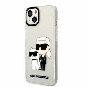 Pouzdro Karl Lagerfeld IML Glitter Karl and Choupette NFT pro Apple iPhone 13, transparentné obraz