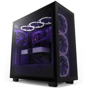 NZXT case H7 Flow edition / ATX / 2x 120 mm fan / USB-C / 2x USB / tempered glass / mesh panel / black obraz