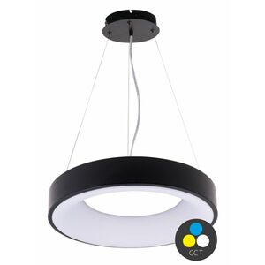 T-LED Černé závěsné LED svítidlo kulaté 480mm 48W CCT 105544 obraz