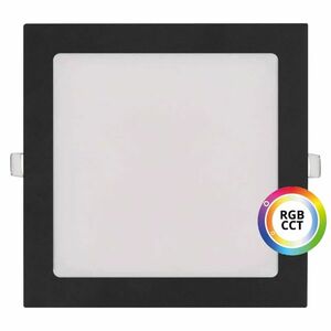 T-LED Černý vestavný LED panel hranatý 225 x 225mm 27W 24V RGB+CCT 102344 obraz