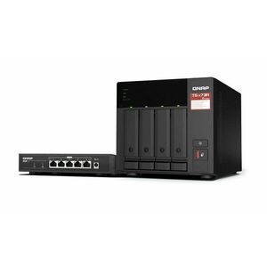 QNAP TS-473A + QSW-1105-5T Bundle Pack NAS Tower TS-473A-SW5T obraz