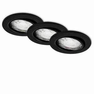 BRILONER 3ks LED vestavné svítidlo, pr. 8, 6 cm, 5 W, černá BRI 7147-035 obraz