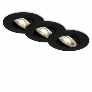 BRILONER 3ks sada LED vestavné svítidlo, pr. 9 cm, nastavitelné, 5 W, černá BRI 7048-035 obraz