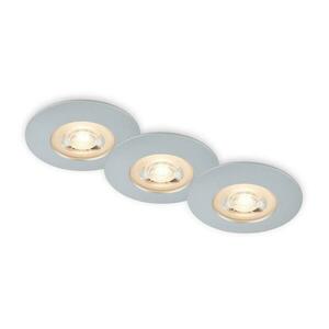 BRILONER LED vestavná svítidla, pr.9 cm, 3x LED, 5 W, 480 lm, matný chrom IP65 BRI 7044-034 obraz