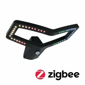 PAULMANN LED venkovní nástěnné svítidlo Smart Home Zigbee 3.0 Alara pohybové čidlo IP44 hranaté 375x270mm RGBW+ 10W 230V antracit kov obraz