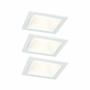 PAULMANN LED vestavné svítidlo 3-krokové-stmívatelné Cole Coin základní sada IP44 hranaté 88x88mm Coin 3x6W 230V stmívatelné 2700K bílá obraz