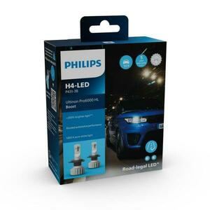 Philips LED H4 12V 18W Ultinon Pro6000 Boost 5800K +300% homologace Německo 2ks 11342U60BX2 obraz