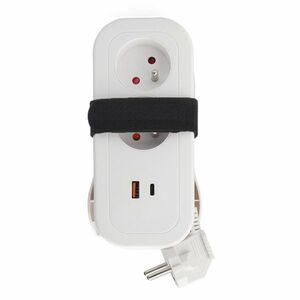 Solight 2z + USB A+C 20W PD, cestovní prodlužovací přívod 1.5m, bílý PP155C-PD20 obraz