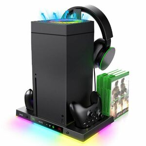 iPega XBX024S Multifunkční nabíjecí stojan s RGB a chladěním pro Xbox Series X obraz