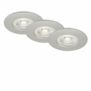 BRILONER 3ks sada LED vestavné svítidlo, pr. 9 cm, stmívatelné 5 W, matný chrom IP44 BRI 7047-034 obraz