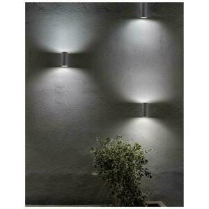 NOVA LUCE venkovní nástěnné svítidlo NERO tmavě šedý hliník skleněný difuzor GU10 2x7W 220-240V IP54 bez žárovky světlo nahoru a dolů 710022 obraz