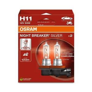 OSRAM H11 12V 55W PGJ19-2 NIGHT BREAKER SILVER +100% 2ks 64211NBS-2HB obraz