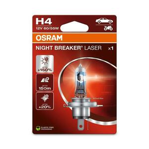 OSRAM H4 12V 60/55W P43t NIGHT BREAKER LASER +150% více světla blistr 64193NL-1BL obraz