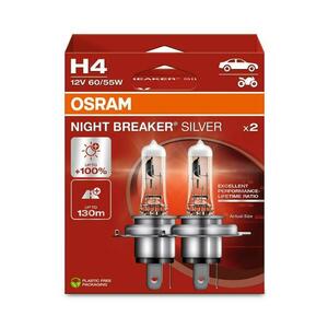 OSRAM H4 12V 60/55W P43t NIGHT BREAKER SILVER +100% 2ks 64193NBS-2HB obraz