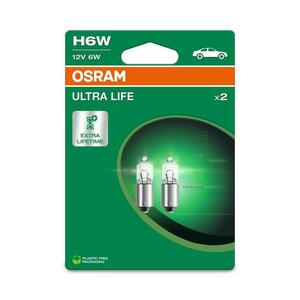 OSRAM H6W 12V 6W BAX9s ULTRA LIFE 2ks blistr 64132ULT-2BL obraz