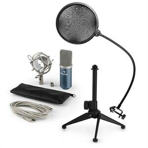 Auna MIC-900BL V2, USB mikrofonní sada, kondenzátorový mikrofon + pop-filter + stolní stativ obraz