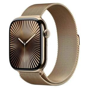 Apple Watch Series 10 GPS + Cellular 42mm Gold Titanium Case with Gold Milanese Loop obraz