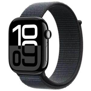 Apple Watch Series 10 GPS + Cellular 42mm Jet Black Aluminium Case with Ink Sport Loop obraz