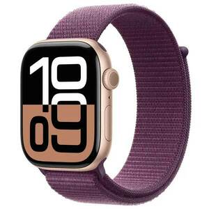 Apple Watch Series 10 GPS + Cellular 42mm Rose Gold Aluminium Case with Plum Sport Loop obraz