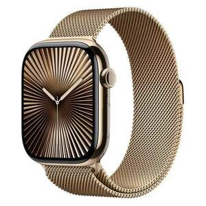 Apple Watch Series 10 GPS + Cellular 46mm Gold Titanium Case with Gold Milanese Loop - M/L obraz