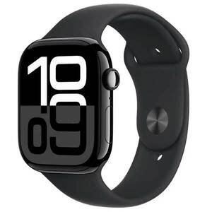 Apple Watch Series 10 GPS + Cellular 46mm Jet Black Aluminium Case with Black Sport Band - S/M obraz