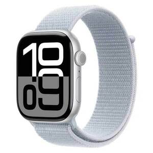 Apple Watch Series 10 GPS + Cellular 46mm Silver Aluminium Case with Blue Cloud Sport Loop obraz