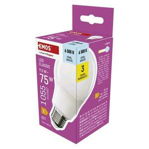 EMOS LED žárovka Classic A60 / E27 / 9, 5 W (75 W) / 1055 lm / studená bílá ZQ5E54 obraz