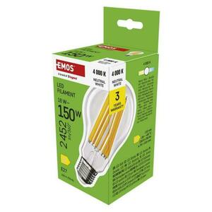 EMOS LED žárovka Filament A70 / E27 / 18 W (150 W) / 2452 lm / neutrální bílá ZF5D83 obraz