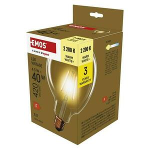 EMOS LED žárovka Vintage G125 / E27 / 4, 5 W (40 W) / 420 lm / teplá bílá Z58032 obraz