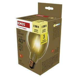 EMOS LED žárovka Vintage G95 / E27 / 4, 5 W (40 W) / 420 lm / teplá bílá Z52032 obraz