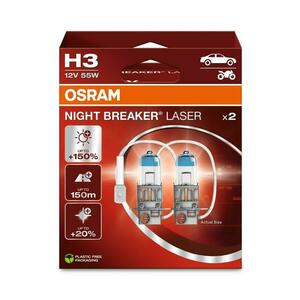 OSRAM H3 12V 55W PK22s NIGHT BREAKER LASER +150% více světla 2ks 64151NL-2HB obraz