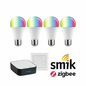 PAULMANN Startovací sada Zigbee 3.0 LED žárovka E27 RGBW + Gateway smik + vypínač obraz