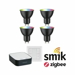 PAULMANN Startovací sada Zigbee 3.0 Smart Home smik Gateway + LED reflektor GU10 RGBW + vypínač obraz