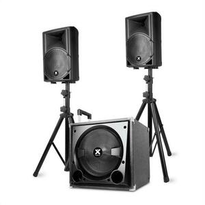 Vonyx VX800BT 2.1 sada aktivních reproduktorů 800W 12 "-subwoofer, 2x8 '' reproduktor, BT USB SD obraz