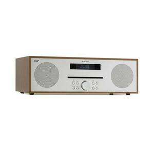 Auna Silver Star CD-DAB, rádio s CD, 2 x 20 W max., štěrbinový CD přehrávač, DAB+, BT, ALU, hnědý obraz