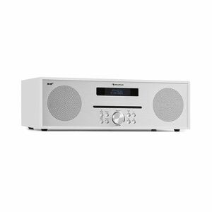 Auna Silver Star CD-DAB, rádio s CD, 2 x 20 W max., štěrbinový CD přehrávač, DAB+, BT, ALU, bílý obraz