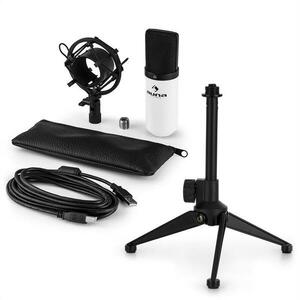 Auna MIC-900WH V1, USB mikrofonní sada, bílý kondenzátorový mikrofon + stolní stativ obraz