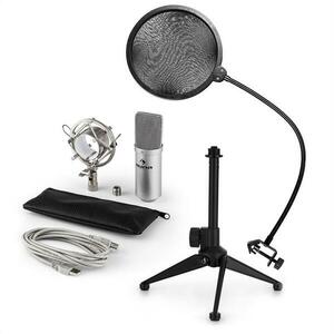 Auna MIC-900S V2, USB mikrofonní sada, kondenzátorový mikrofon + pop-filter + stolní stativ obraz