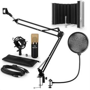 Auna MIC-900BG V5, ZLATÁ, MIKROFONNÍ SADA, KONDENZÁTOROVÝ MIKROFON, POP-FILTR, RESORBČNÍ PANEL, RAMENO obraz