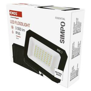 EMOS LED reflektor SIMPO 30 W, černý, neutrální bílá ZS2233 obraz