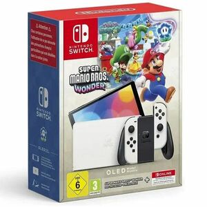 Nintendo Switch (OLED Model), white + Super Mario Bros Wonder + 12 měsíční předplatné na NSO obraz