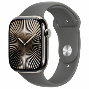 Apple Watch Series 10 GPS + Cellular 46mm Přírodní titan se skálově šedým sportovním řemínkem - M/L obraz