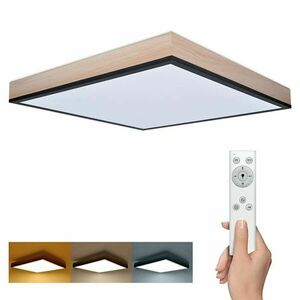 Solight LED stropní osvětlení s dálkovým ovládáním, čtvercové, dekor dřeva, 3000lm, 40W, 45x45cm WO802 obraz