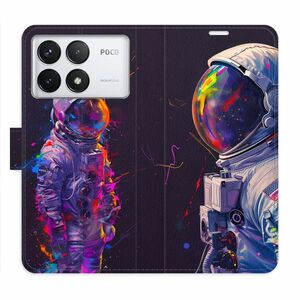 Flipové pouzdro iSaprio - Neon Astronaut 02 - Poco F6 Pro obraz