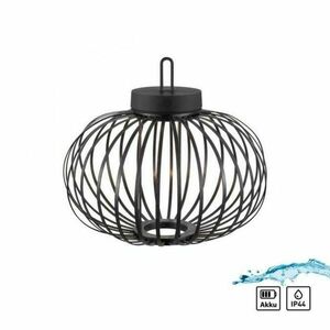 PAUL NEUHAUS JUST LIGHT LED stolní lampa průměr 36cm černá na baterie USB IP44 stmívatelné dotykem 2700K LD 19304-18 obraz