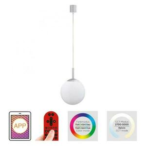 PAUL NEUHAUS JUST LIGHT LED závěsné svítidlo Smarthome průměr 20cm stříbrná stmívatelné s aplikací dálkový ovladač Tuya RGB/2700-5000K LD 22072-55 obraz