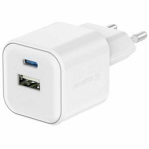 SWISSTEN GaN síťový adaptér 1 x USB-C 35 W PD a 1 x USB-A 27 W QC obraz