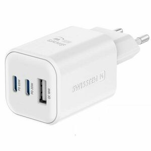 SWISSTEN GaN síťový adaptér 2 x USB-C 65 W PD and 1 x USB-A 18 W QC obraz