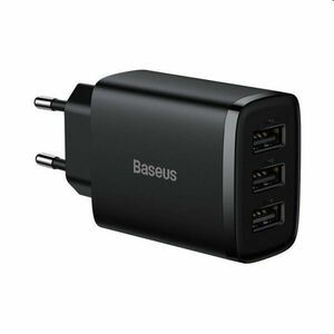 Baseus Compact Charger 3U 17W, black obraz